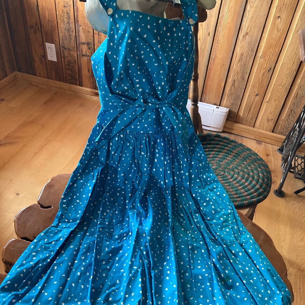 Lanz Original  size 7/8 teal 100% cotton Sundress